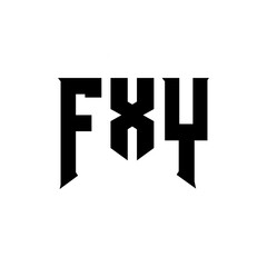 FXY letter logo design for technology company. FXY logo design black and white color combination. FXY logo, FXY vector, FXY design, FXY icon, FXY alphabet. FXY typography logo design.