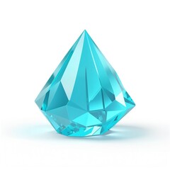 Vibrant Blue Crystal Prism on White Background for Decorative Use