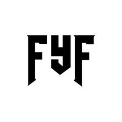 Obraz premium FYF letter logo design for technology company. FYF logo design black and white color combination. FYF logo, FYF vector, FYF design, FYF icon, FYF alphabet. FYF typography logo design.