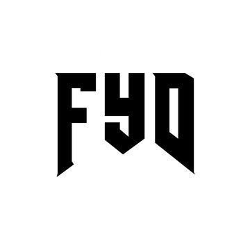 FYD letter logo design for technology company. FYD logo design black and white color combination. FYD logo, FYD vector, FYD design, FYD icon, FYD alphabet. FYD typography logo design.