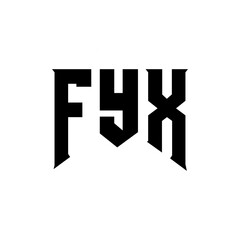 FYX letter logo design for technology company. FYX logo design black and white color combination. FYX logo, FYX vector, FYX design, FYX icon, FYX alphabet. FYX typography logo design.