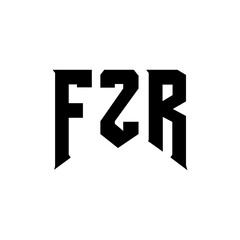 FZR letter logo design for technology company. FZR logo design black and white color combination. FZR logo, FZR vector, FZR design, FZR icon, FZR alphabet. FZR typography logo design.