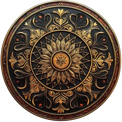 Naklejka premium Stunning circle mandala with perfect symmetry and vibrant artistic detail high resolution wallpaper