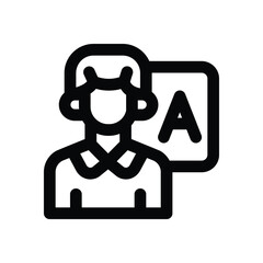 teacher line icon. Clean and minimalist vector icon for websites, mobile apps, presentations, and logos. Fully scalable and customizable for any project.