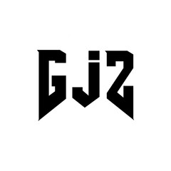 Obraz premium GJZ letter logo design for technology company. GJZ logo design black and white color combination. GJZ logo, GJZ vector, GJZ design, GJZ icon, GJZ alphabet. GJZ typography logo design.