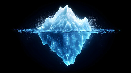 Obraz premium Iceberg submerged in dark water