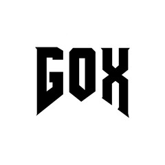 GOX letter logo design for technology company. GOX logo design black and white color combination. GOX logo, GOX vector, GOX design, GOX icon, GOX alphabet. GOX typography logo design.