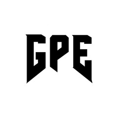 GPE letter logo design for technology company. GPE logo design black and white color combination. GPE logo, GPE vector, GPE design, GPE icon, GPE alphabet. GPE typography logo design.