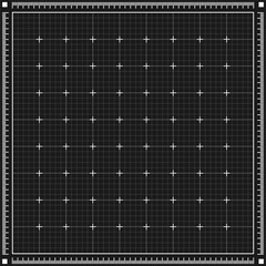 Blueprint square background project template. Blueprint graph paper line grid pattern. Black and white vector illustration