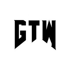 GTW letter logo design for technology company. GTW logo design black and white color combination. GTW logo, GTW vector, GTW design, GTW icon, GTW alphabet. GTW typography logo design.