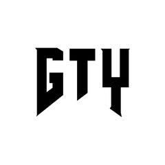GTY letter logo design for technology company. GTY logo design black and white color combination. GTY logo, GTY vector, GTY design, GTY icon, GTY alphabet. GTY typography logo design.