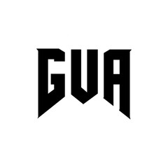 GUA letter logo design for technology company. GUA logo design black and white color combination. GUA logo, GUA vector, GUA design, GUA icon, GUA alphabet. GUA typography logo design.