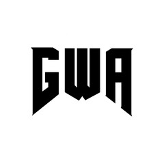 GWA letter logo design for technology company. GWA logo design black and white color combination. GWA logo, GWA vector, GWA design, GWA icon, GWA alphabet. GWA typography logo design.