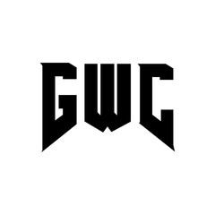 GWC letter logo design for technology company. GWC logo design black and white color combination. GWC logo, GWC vector, GWC design, GWC icon, GWC alphabet. GWC typography logo design.