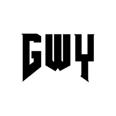 GWY letter logo design for technology company. GWY logo design black and white color combination. GWY logo, GWY vector, GWY design, GWY icon, GWY alphabet. GWY typography logo design.