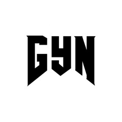 GYN letter logo design for technology company. GYN logo design black and white color combination. GYN logo, GYN vector, GYN design, GYN icon, GYN alphabet. GYN typography logo design.