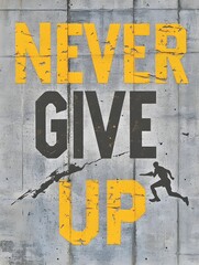 Motivational Quote on Concrete Background with Runner