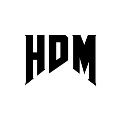 HDM letter logo design for technology company. HDM logo design black and white color combination. HDM logo, HDM vector, HDM design, HDM icon, HDM alphabet. HDM typography logo design.