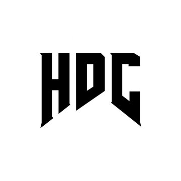 HDC letter logo design for technology company. HDC logo design black and white color combination. HDC logo, HDC vector, HDC design, HDC icon, HDC alphabet. HDC typography logo design.