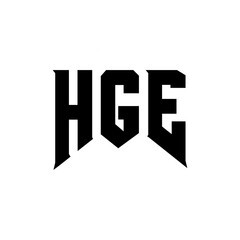 HGE letter logo design for technology company. HGE logo design black and white color combination. HGE logo, HGE vector, HGE design, HGE icon, HGE alphabet. HGE typography logo design.