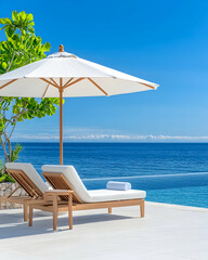 Luxurious beachfront relaxation