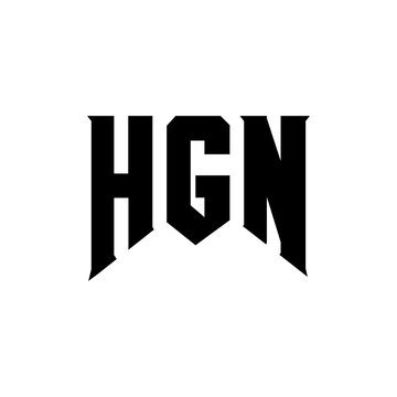 HGN letter logo design for technology company. HGN logo design black and white color combination. HGN logo, HGN vector, HGN design, HGN icon, HGN alphabet. HGN typography logo design.