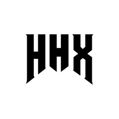 HHX letter logo design for technology company. HHX logo design black and white color combination. HHX logo, HHX vector, HHX design, HHX icon, HHX alphabet. HHX typography logo design.