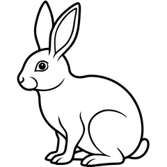 One-Line Rabbit Vector Drawing