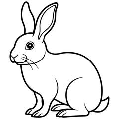 One-Line Rabbit Vector Drawing