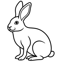 One-Line Rabbit Vector Drawing