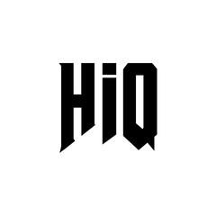 HIQ letter logo design for technology company. HIQ logo design black and white color combination. HIQ logo, HIQ vector, HIQ design, HIQ icon, HIQ alphabet. HIQ typography logo design.