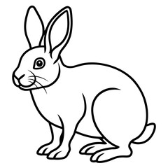 One-Line Rabbit Vector Drawing