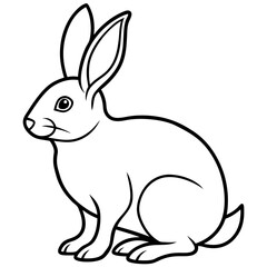 One-Line Rabbit Vector Drawing