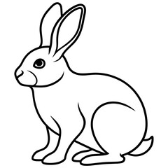 One-Line Rabbit Vector Drawing