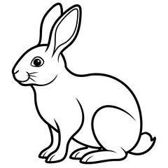 One-Line Rabbit Vector Drawing