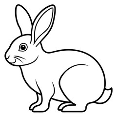 One-Line Rabbit Vector Drawing