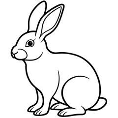 One-Line Rabbit Vector Drawing