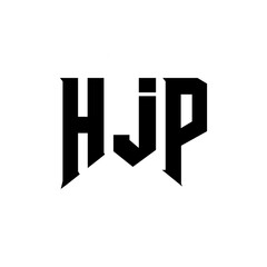 HJP letter logo design for technology company. HJP logo design black and white color combination. HJP logo, HJP vector, HJP design, HJP icon, HJP alphabet. HJP typography logo design.