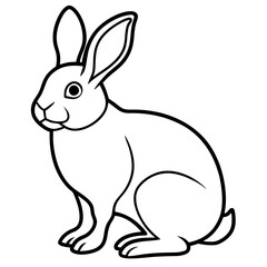One-Line Rabbit Vector Drawing