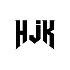 HJK letter logo design for technology company. HJK logo design black and white color combination. HJK logo, HJK vector, HJK design, HJK icon, HJK alphabet. HJK typography logo design.