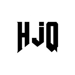 HJQ letter logo design for technology company. HJQ logo design black and white color combination. HJQ logo, HJQ vector, HJQ design, HJQ icon, HJQ alphabet. HJQ typography logo design.