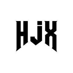 HJX letter logo design for technology company. HJX logo design black and white color combination. HJX logo, HJX vector, HJX design, HJX icon, HJX alphabet. HJX typography logo design.