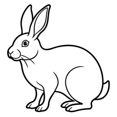 One-Line Rabbit Vector Drawing