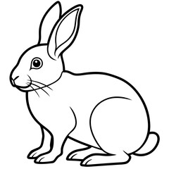 One-Line Rabbit Vector Drawing