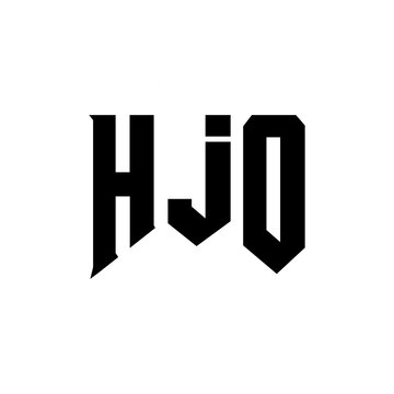 HJO letter logo design for technology company. HJO logo design black and white color combination. HJO logo, HJO vector, HJO design, HJO icon, HJO alphabet. HJO typography logo design.