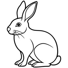 One-Line Rabbit Vector Drawing