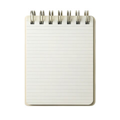 blank notebook on white background