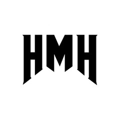 HMH letter logo design for technology company. HMH logo design black and white color combination. HMH logo, HMH vector, HMH design, HMH icon, HMH alphabet. HMH typography logo design.