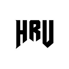 HRU letter logo design for technology company. HRU logo design black and white color combination. HRU logo, HRU vector, HRU design, HRU icon, HRU alphabet. HRU typography logo design.