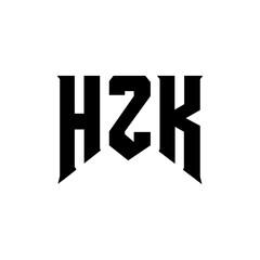 HZK letter logo design for technology company. HZK logo design black and white color combination. HZK logo, HZK vector, HZK design, HZK icon, HZK alphabet. HZK typography logo design.